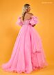 Rachel Allan 70570 Layered Skirt Detachable Sleeves Dress