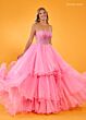 Rachel Allan 70570 Layered Skirt Detachable Sleeves Dress