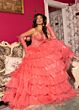 Rachel Allan 70576 Ruffle Skirt Embroidered Corset Dress