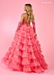 Rachel Allan 70576 Ruffle Skirt Embroidered Corset Dress