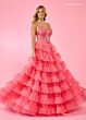Rachel Allan 70576 Ruffle Skirt Embroidered Corset Dress