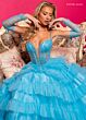 Rachel Allan 70576 Ruffle Skirt Embroidered Corset Dress