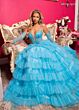 Rachel Allan 70576 Ruffle Skirt Embroidered Corset Dress