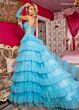 Rachel Allan 70576 Ruffle Skirt Embroidered Corset Dress