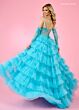 Rachel Allan 70576 Ruffle Skirt Embroidered Corset Dress