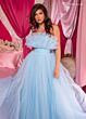 Rachel Allan 70583 Detachable Sleeves Layered Bodice Dress