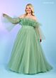 Rachel Allan 70583 Detachable Sleeves Layered Bodice Dress