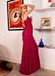 Rachel Allan 70586 Feather Skirt Scoop Neck Dress