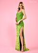 Rachel Allan 70586 Feather Skirt Scoop Neck Dress