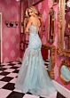 Rachel Allan 70588 Detached Sleeves Sheer Skirt Dress