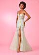 Rachel Allan 70588 Detached Sleeves Sheer Skirt Dress