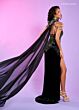 Rachel Allan 70602 Choker Train Plunging Neck Dress