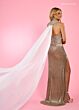 Rachel Allan 70602 Choker Train Plunging Neck Dress