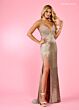 Rachel Allan 70602 Choker Train Plunging Neck Dress