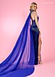 Rachel Allan 70602 Choker Train Plunging Neck Dress