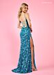 Rachel Allan 70606 Side Slit Lace-Up Back Dress