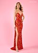 Rachel Allan 70606 Side Slit Lace-Up Back Dress