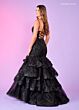 Rachel Allan 70614 Gauntlet Sleeves Layered Skirt Dress