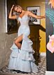Rachel Allan 70614 Gauntlet Sleeves Layered Skirt Dress