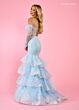 Rachel Allan 70614 Gauntlet Sleeves Layered Skirt Dress