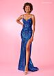 Rachel Allan 70615 Sharkbite Slit Sequin Corset Dress