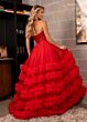 Rachel Allan 70621 Ruffle Skirt Strapless Dress