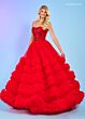 Rachel Allan 70621 Ruffle Skirt Strapless Dress