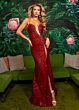 Rachel Allan 70623 Sky-High Slit Plunging Neck Dress