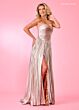 Rachel Allan 70639 Pleated Metallic One Shoulder Dress