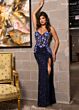 Rachel Allan 70645 Halter Strap Floral Corset Dress