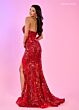 Rachel Allan 70660 Geometric Sequin Strapless Dress