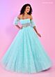 Rachel Allan 70661 Detached Sleeves Illusion Corset Dress
