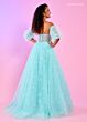 Rachel Allan 70661 Detached Sleeves Illusion Corset Dress
