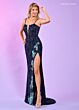 Rachel Allan 70663 Embellished Slit Corset Sequin Dress