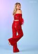 Rachel Allan 70670 Feather Sleeves Two Piece Pant Suit