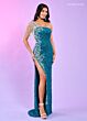 Rachel Allan 70674 Fringe Strap Sheer Back Dress