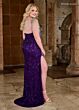 Rachel Allan 70674 Fringe Strap Sheer Back Dress