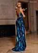 Rachel Allan 70703 Strappy Back Plunging Neck Embellished Dress