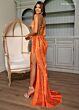 Rachel Allan 70710 Side Slit Embellished Lace-Up Dress