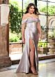 Rachel Allan 70712 Off The Shoulder Keyhole Corset Dress