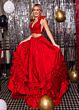 Rachel Allan 70718 Lace Top Ruffle Skirt 2 Piece Dress
