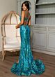 Rachel Allan 70721 Sweetheart Neckline Lace-Up Sequin Dress
