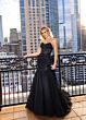 Rachel Allan 70726 Bow Back Strapless Corset Glitter Dress