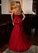 Rachel Allan 70726 Bow Back Strapless Corset Glitter Dress