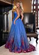 Rachel Allan 70727 Embellished Neckline Strapless Print Dress