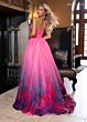 Rachel Allan 70727 Embellished Neckline Strapless Print Dress