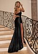 Rachel Allan 70729 Side Tail Embellished Top Cutout Dress