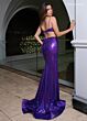 Rachel Allan 70732 Tie Back Scoop Neckline Sequin Dress