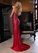 Rachel Allan 70737 Side Slit Illusion Corset Hot Fix Dress