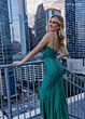 Rachel Allan 70737 Side Slit Illusion Corset Hot Fix Dress